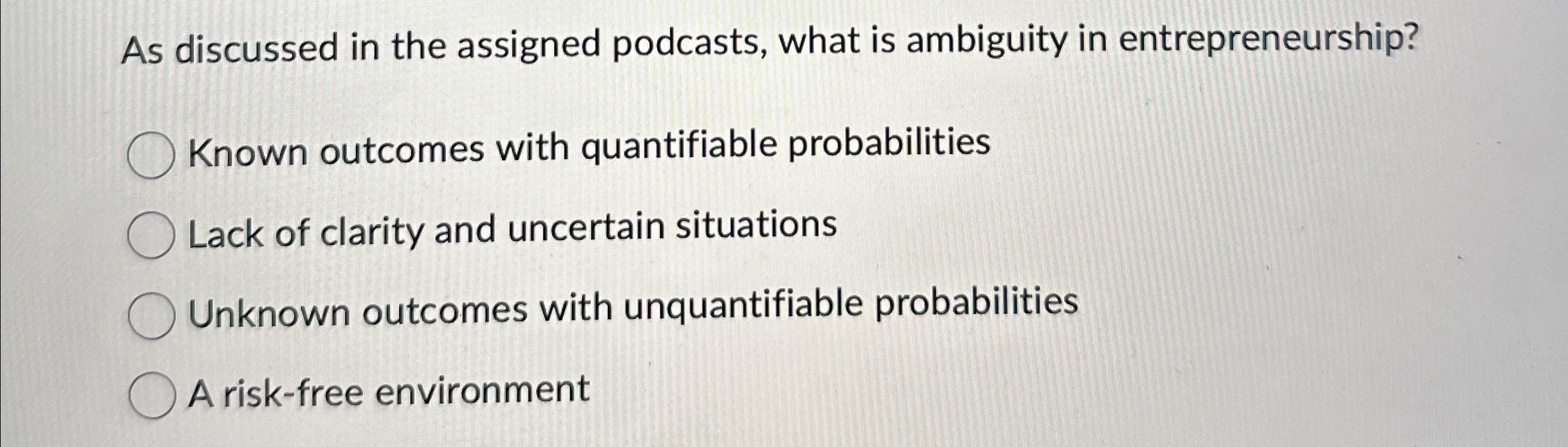Solved As discussed in the assigned podcasts, what is | Chegg.com