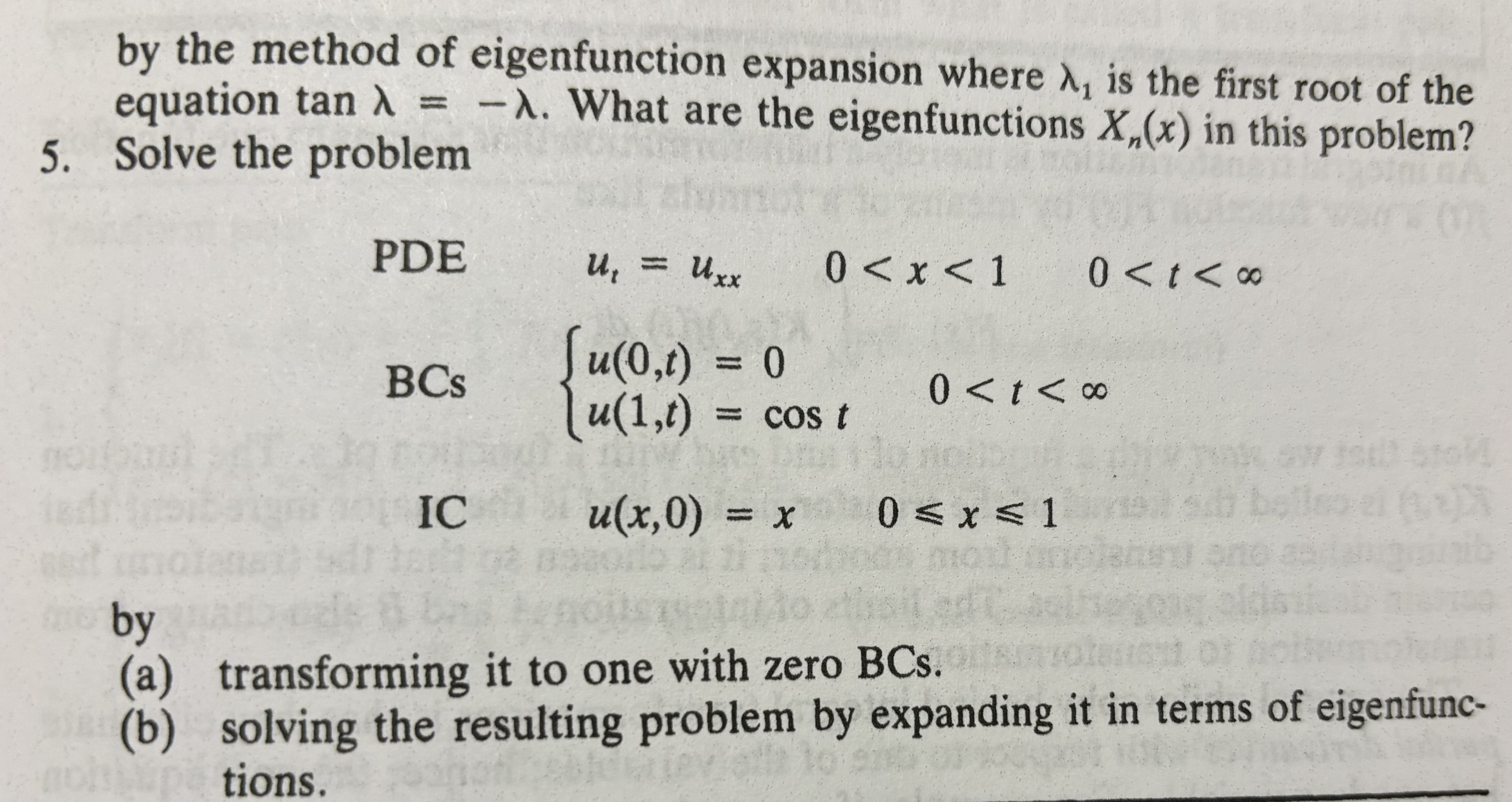 Solved by the method of eigenfunction expansion where λ1 ﻿is | Chegg.com