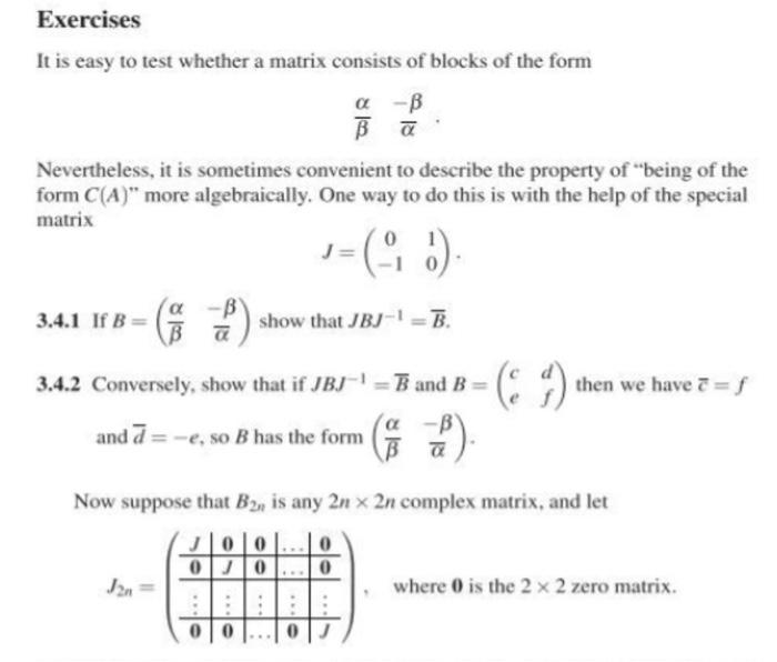 Solved Exercises It is easy to test whether a matrix | Chegg.com
