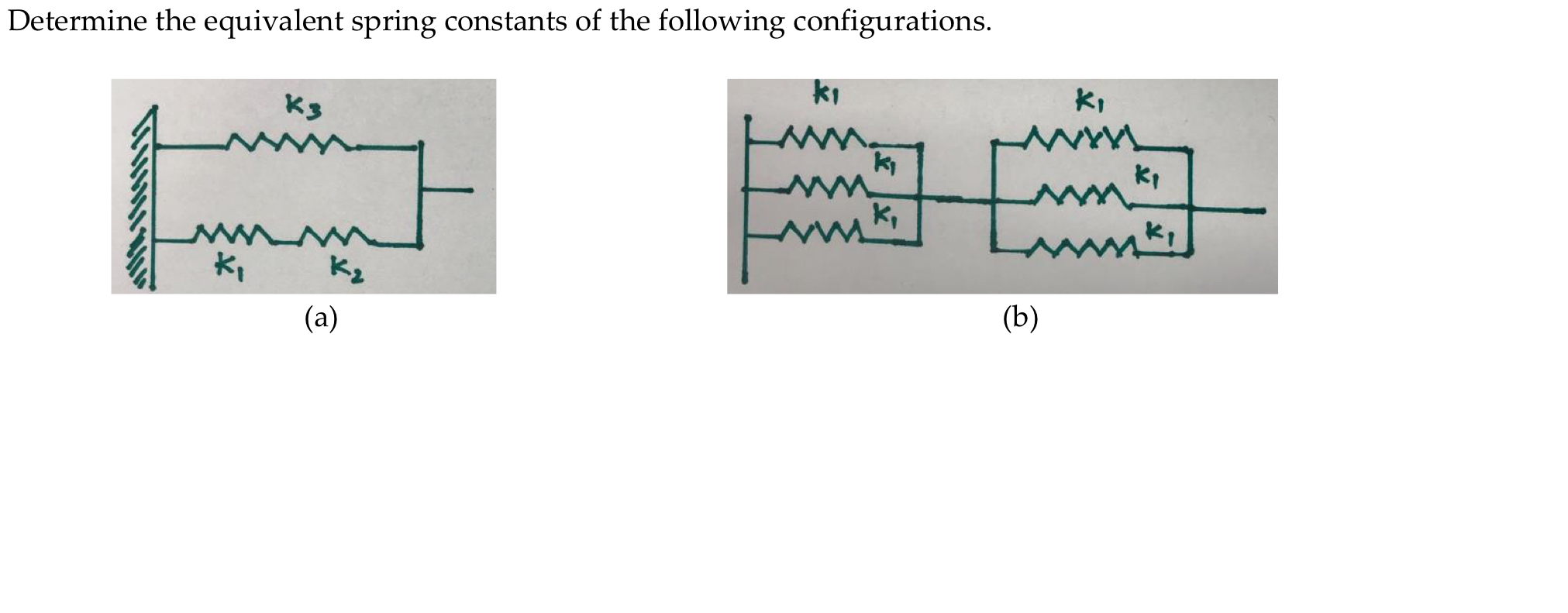 Solved Determine the equivalent spring constants of the | Chegg.com