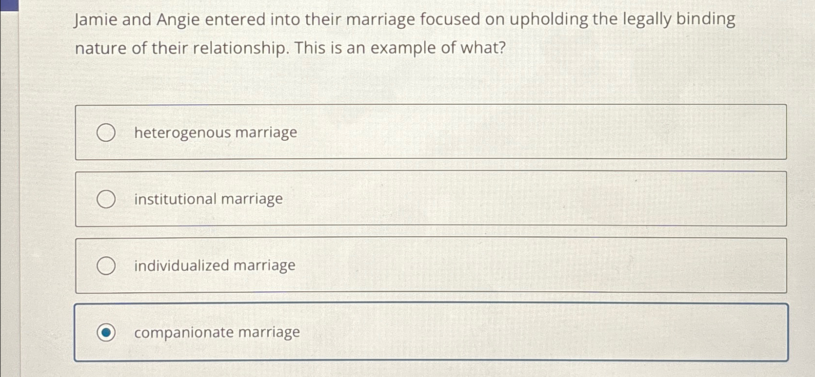 Solved Jamie and Angie entered into their marriage focused | Chegg.com