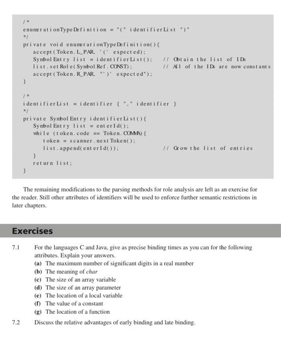 Solved enumeration Type Definition = "" identifier List ) | Chegg.com
