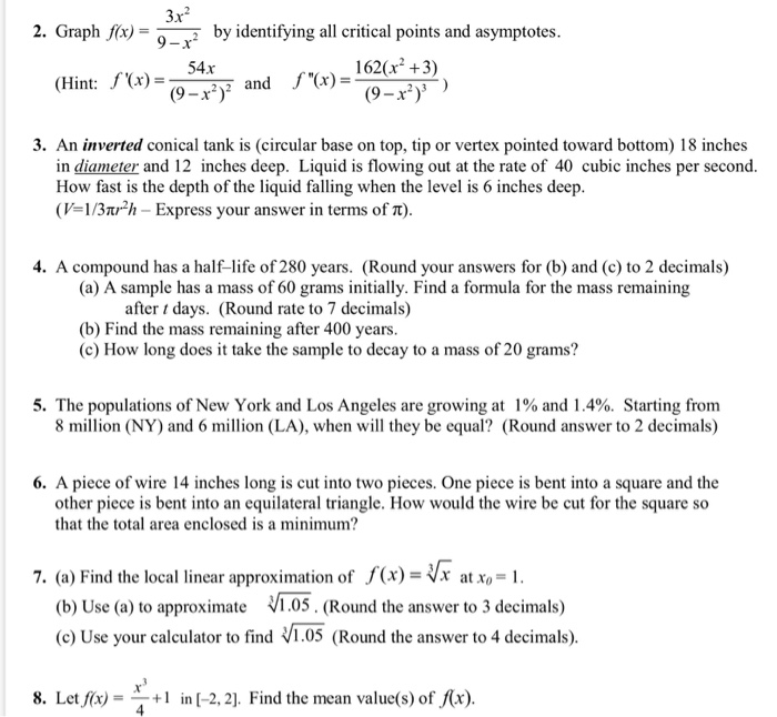 Solved 2 Graph F X 3 R By Identifying All Critical Chegg Com