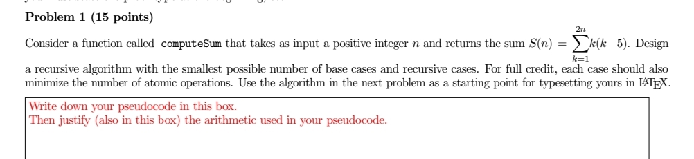 Solved Problem 1 (15 ﻿points)Consider a function called | Chegg.com
