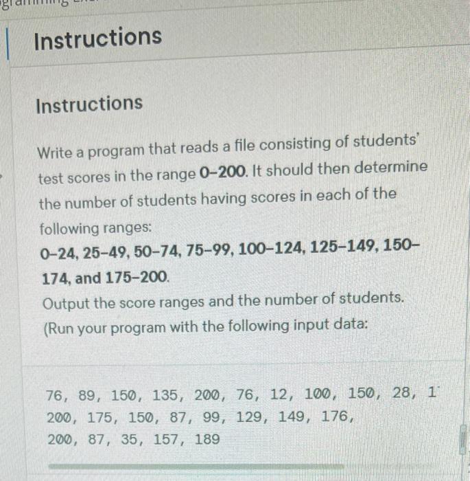 Solved Instructions Write a program that reads a file | Chegg.com