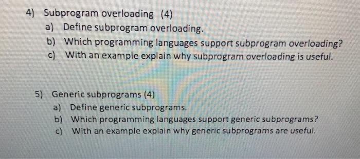 Overloaded Subprograms