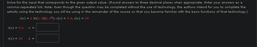 Solved Solve for the input that corresponds the given output | Chegg.com