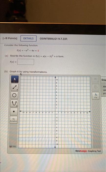 graph the function f x )= 2x2 4x 5