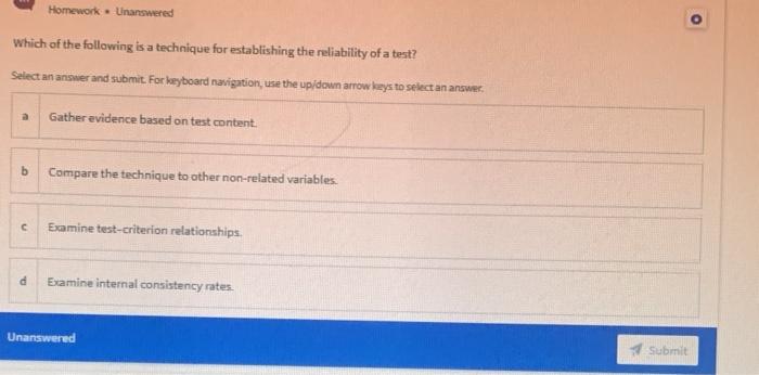 Solved Homework. Unanswered O Which Of The Following Is A | Chegg.com