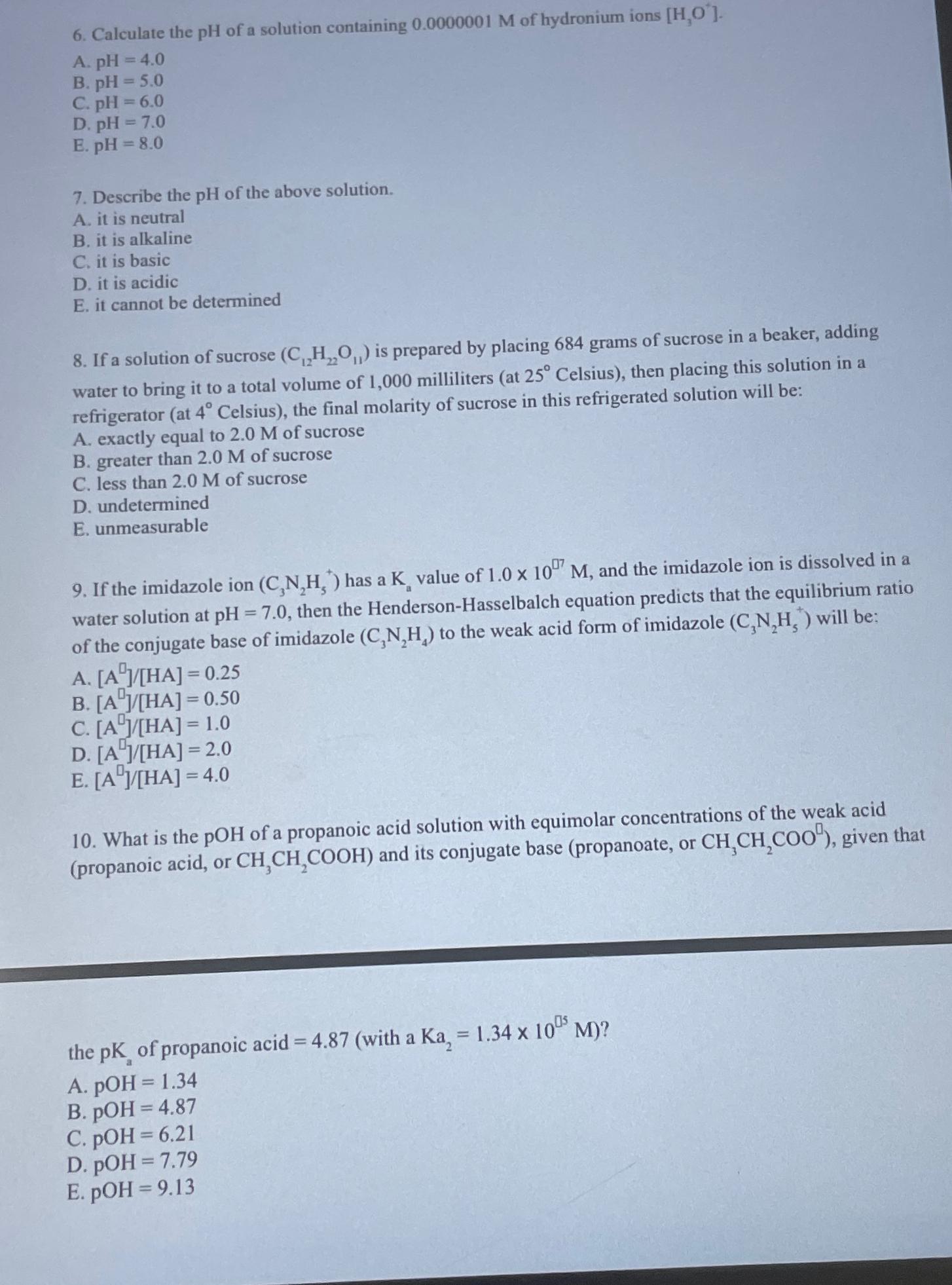 Solved need help with questions 6-10 | Chegg.com