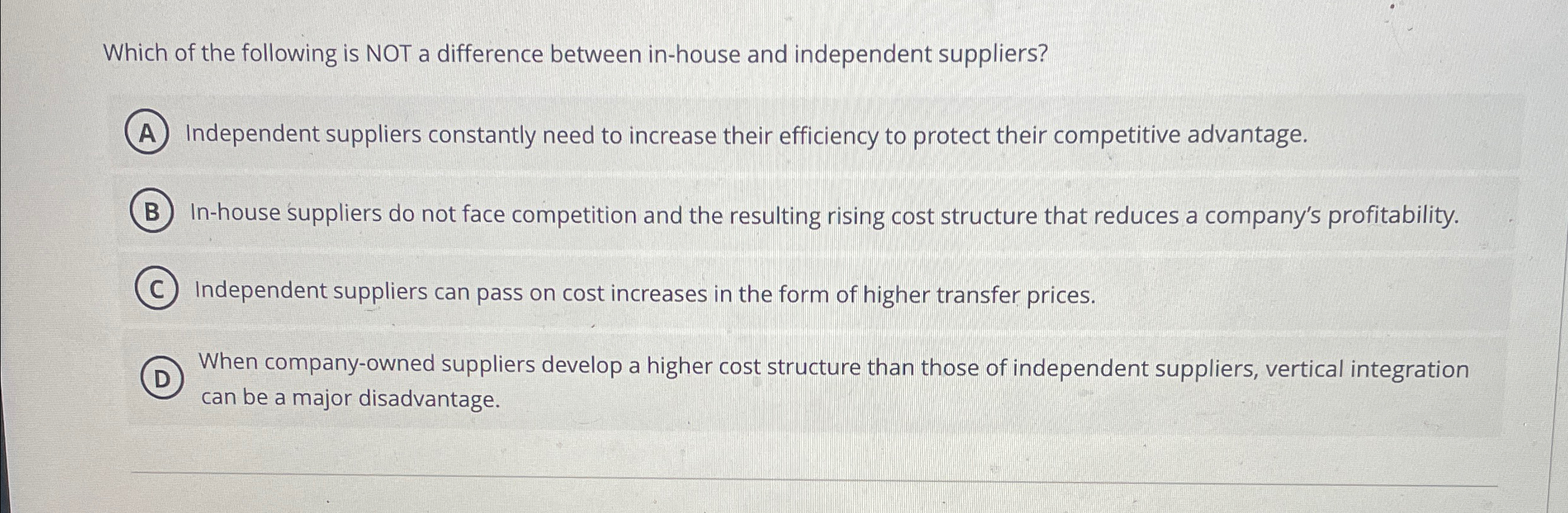 Solved Which of the following is NOT a difference between | Chegg.com