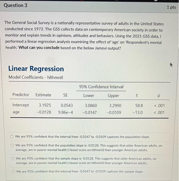 Solved The General Social Survey Is A Nationally | Chegg.com