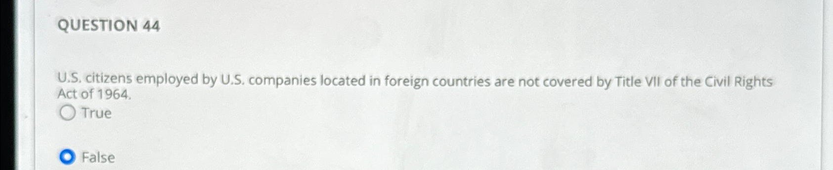 Solved QUESTION 44U.S. ﻿citizens Employed By U.S. ﻿companies | Chegg.com