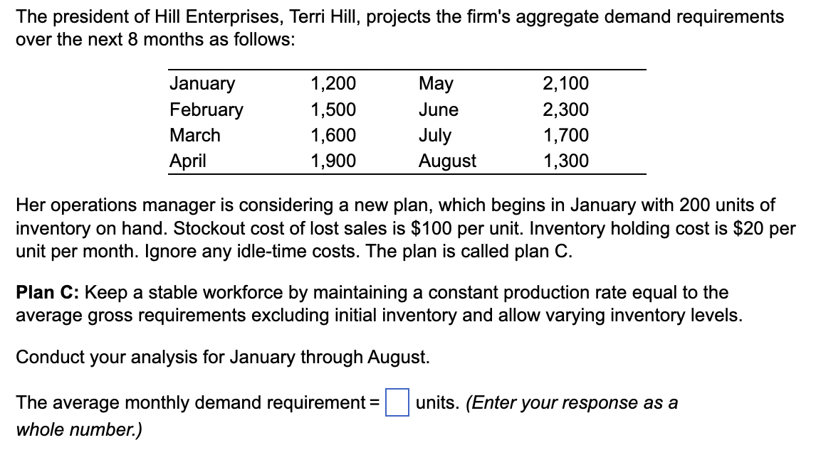 Solved The President Of Hill Enterprises, Terri Hill, | Chegg.com