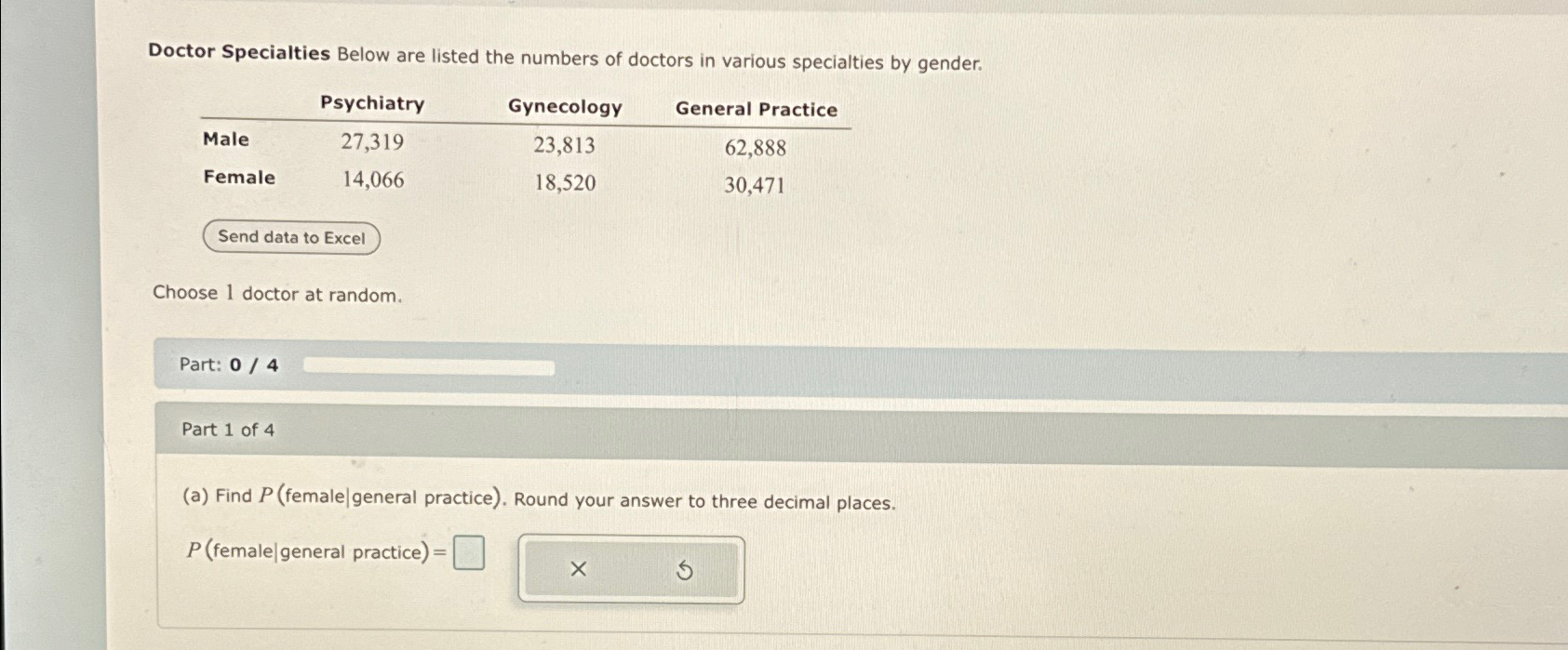 Solved Doctor Specialties Below are listed the numbers of | Chegg.com