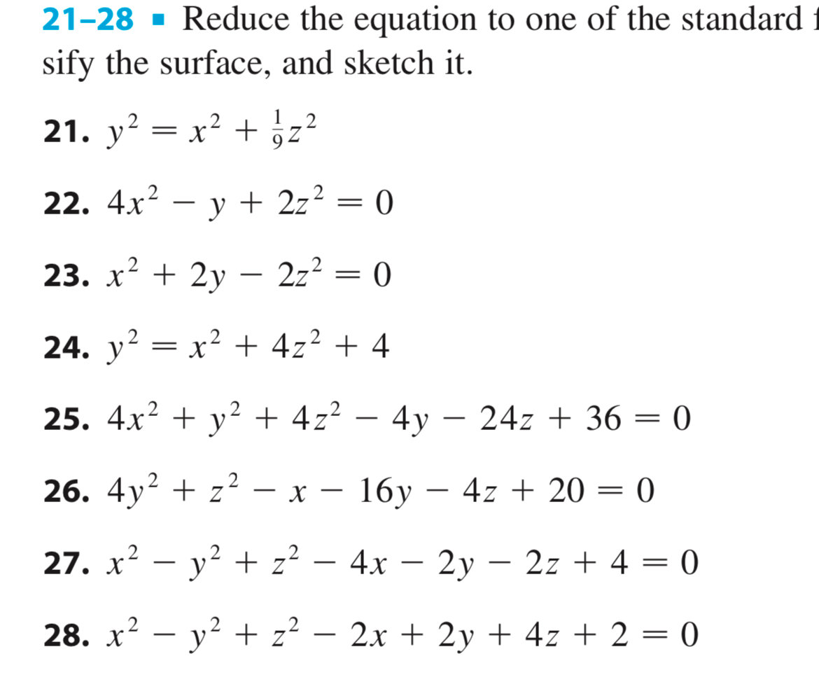 Solved 21-28 = ﻿Reduce the equation to one of the standard | Chegg.com