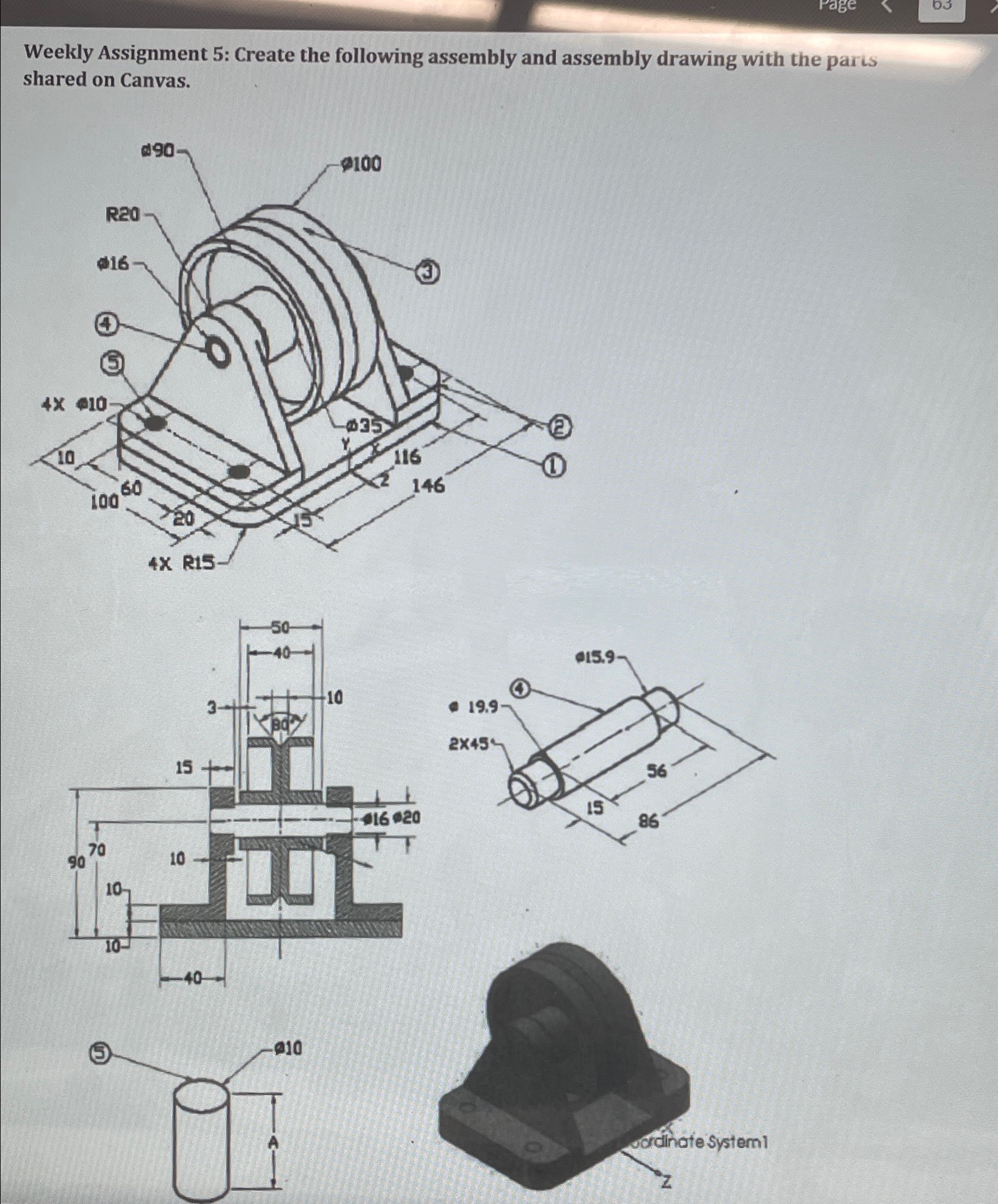 Solved Weekly Assignment 5: Create the following assembly | Chegg.com