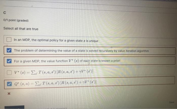 Solved Consider the following Markov Decision Process (MDP): | Chegg.com