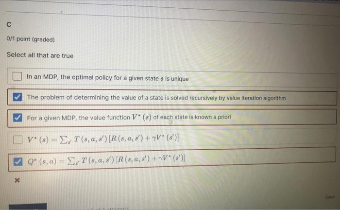 Solved Consider The Following Markov Decision Process (MDP): | Chegg.com