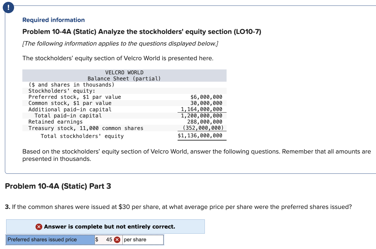 Solved Required InformationProblem 10-4A (Static) ﻿Analyze | Chegg.com