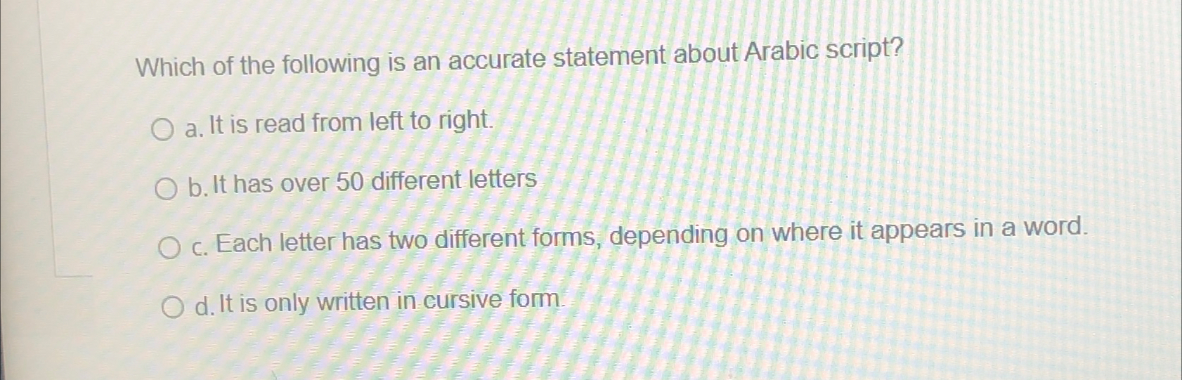 Solved Which of the following is an accurate statement about | Chegg.com