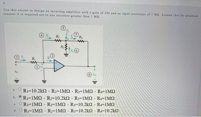 Solved Use this circuit to design an inverting amplifier | Chegg.com