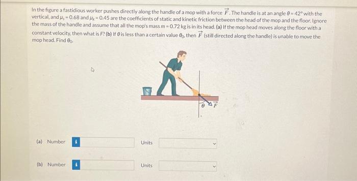 Solved In the figure a fastidious worker pushes directly | Chegg.com