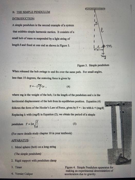 Solved EXP. # 12(A) SIMPLE HARMONIC MOTION OBJECT: THE | Chegg.com