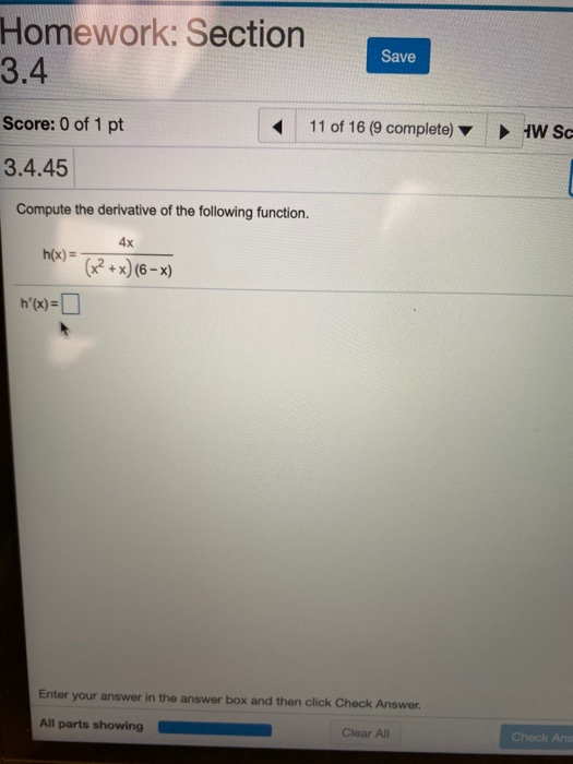 Solved Homework: Section 3.4 Save 11 of 16 (9 complete) HW | Chegg.com