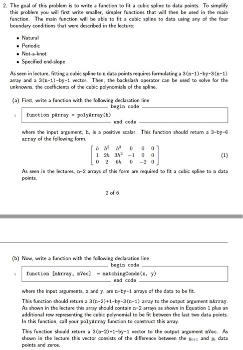 2. The goal of this problem is to write a function to | Chegg.com