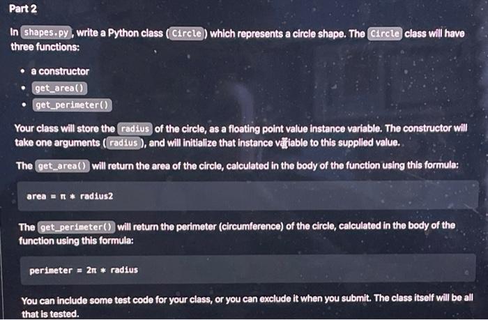 Solved Part 1 In shapes.py, write a Python class (Rectangle) | Chegg.com