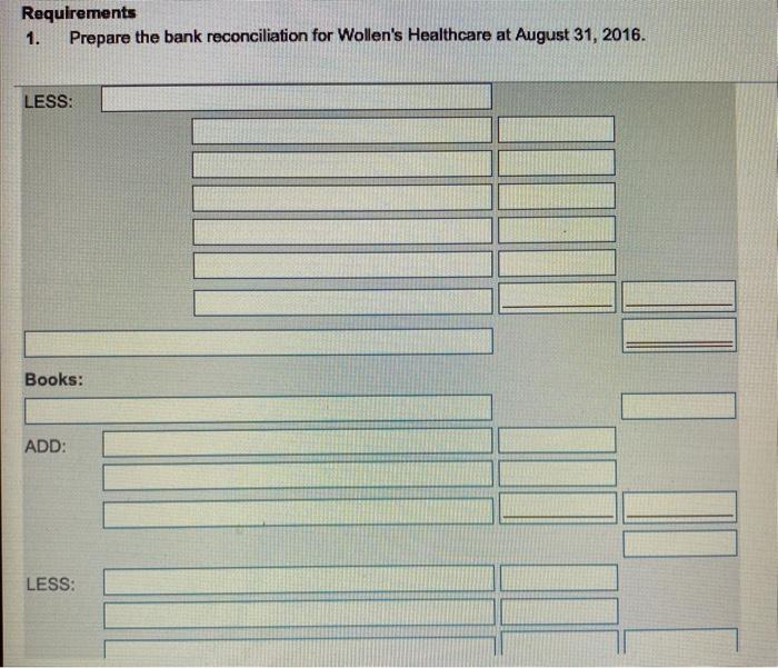 Solved The 31 bank statement of Wollen Heathcare has Chegg.com