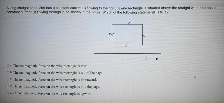 Solved A long straight conductor has a constant current (1) | Chegg.com