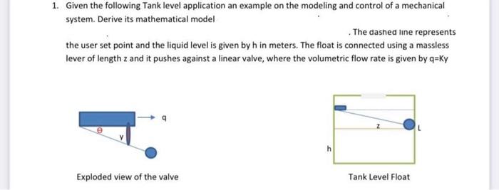 Solved 1. Given the following Tank level application an | Chegg.com