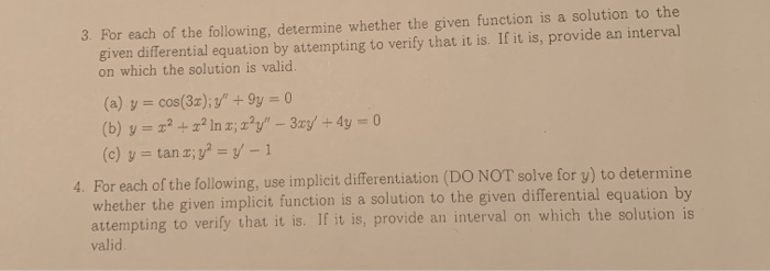 Solved 3 For Each Of The Following Determine Whether The