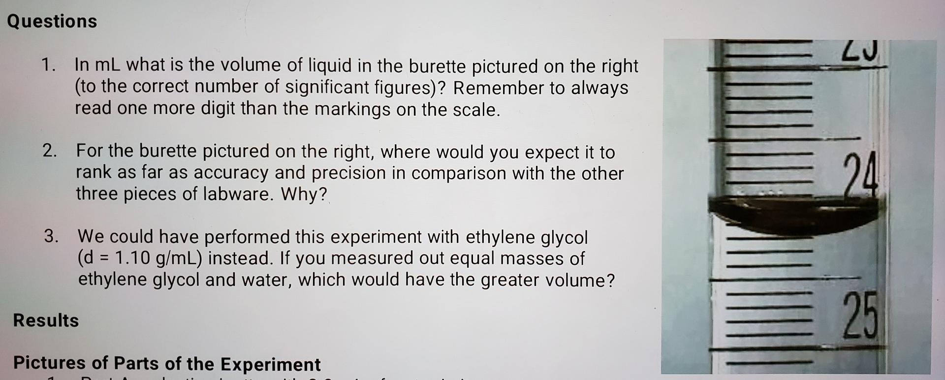 Solved Questions LJ 1. In mL what is the volume of liquid in