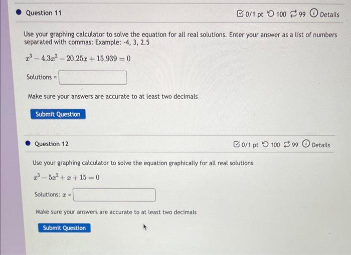 Solved Use your graphing calculator to solve the equation | Chegg.com