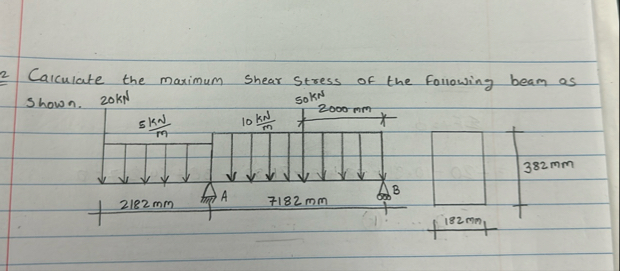 Solved 2 ﻿Calculate the maximum shear stress of the | Chegg.com