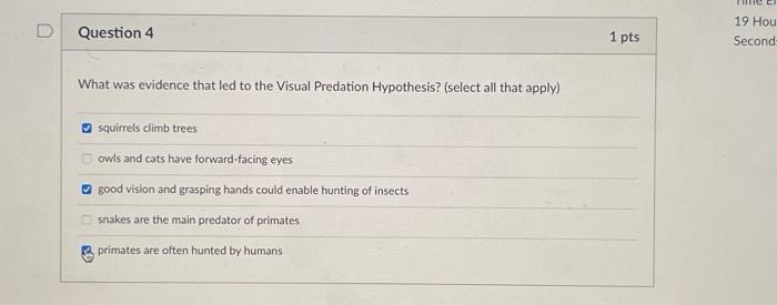 Solved What was evidence that led to the Visual Predation | Chegg.com