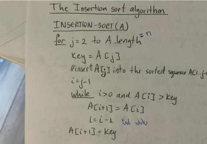Solved (a) (7 pts) Starting from the insertion sort | Chegg.com