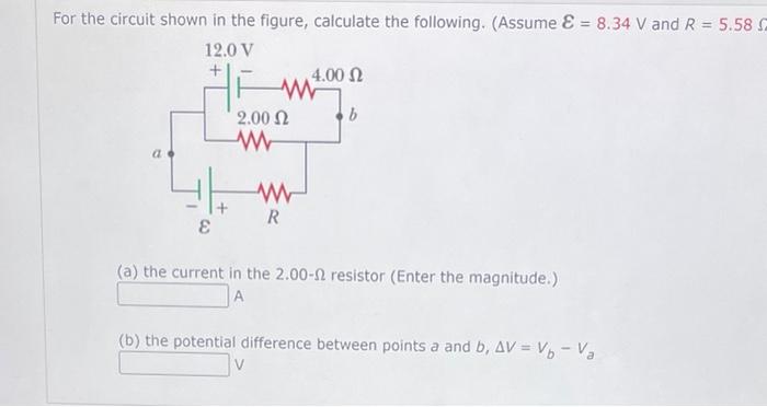 Solved For the circuit shown in the figure, calculate the | Chegg.com