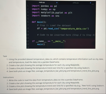 Solved Using Python: Task:Using the provided dataset | Chegg.com
