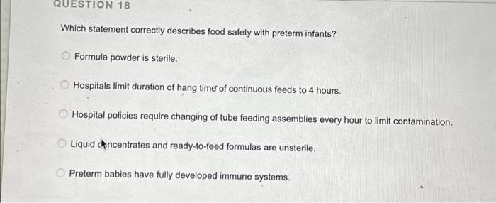 Solved QUESTION 18 Which statement correctly describes food | Chegg.com