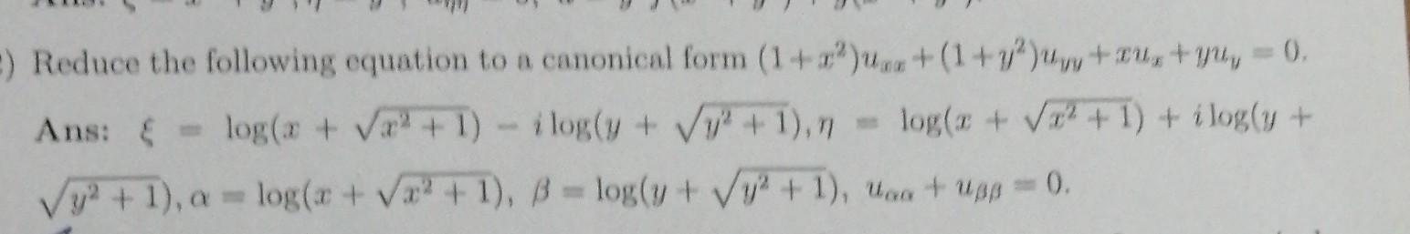 Solved Reduce the following equation to a canonical form | Chegg.com