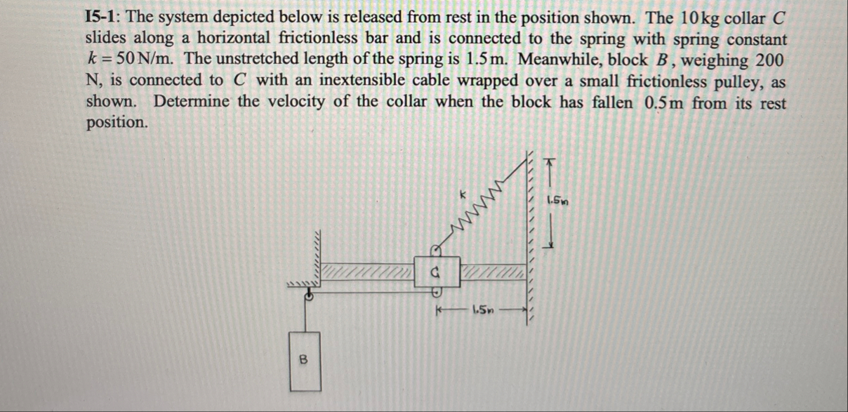 Solved 15-1: The system depicted below is released from rest | Chegg.com