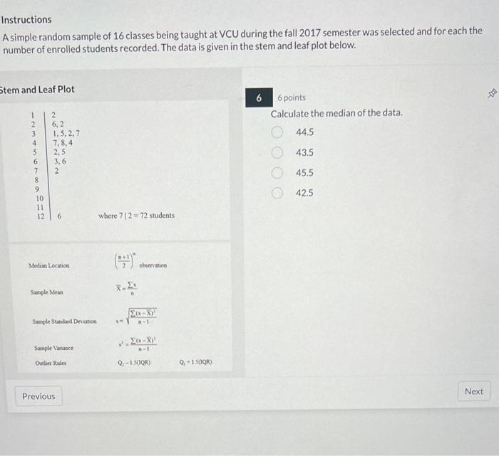 Solved A simple random sample of 16 classes being taught at | Chegg.com