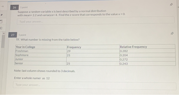 Solved 2 -> 26 1 point Suppose a random variable x is best | Chegg.com