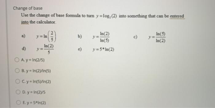 Change of deals base formula calculator