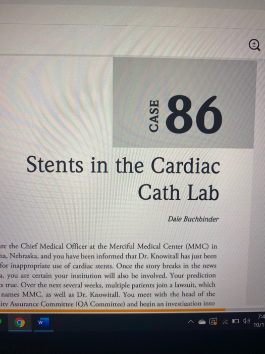 86 CASE Stents in the Cardiac Cath Lab Dale