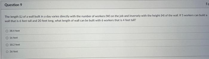 Solved The length (L) of a wall built in a day varies | Chegg.com